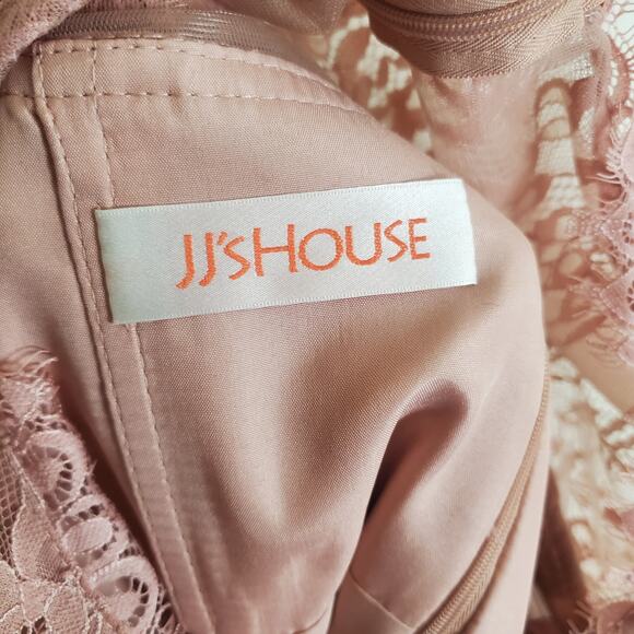 NWT JJ's House A-line Scoop Illusion Ankle-Length Lace Dress Pink - Picture 8 of 13